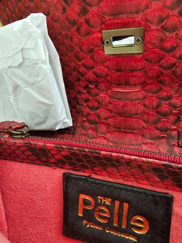 Grand Pelle Handmade 100% Genuine Python Leather Wallet-Red - NWT gallery