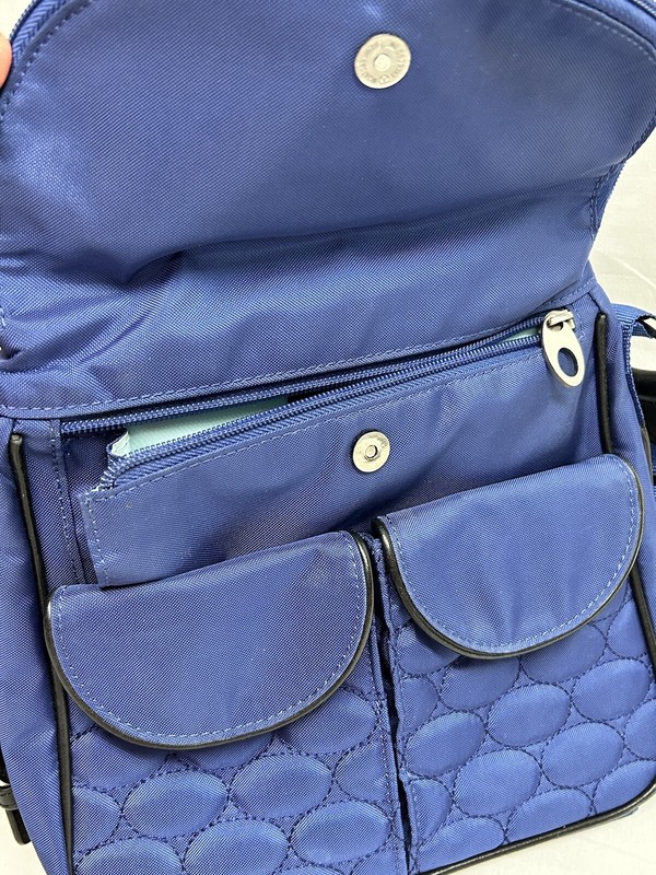 Mosey Blue Zip Close Pockets Adjustable Crossbody Strap Purse Bag gallery