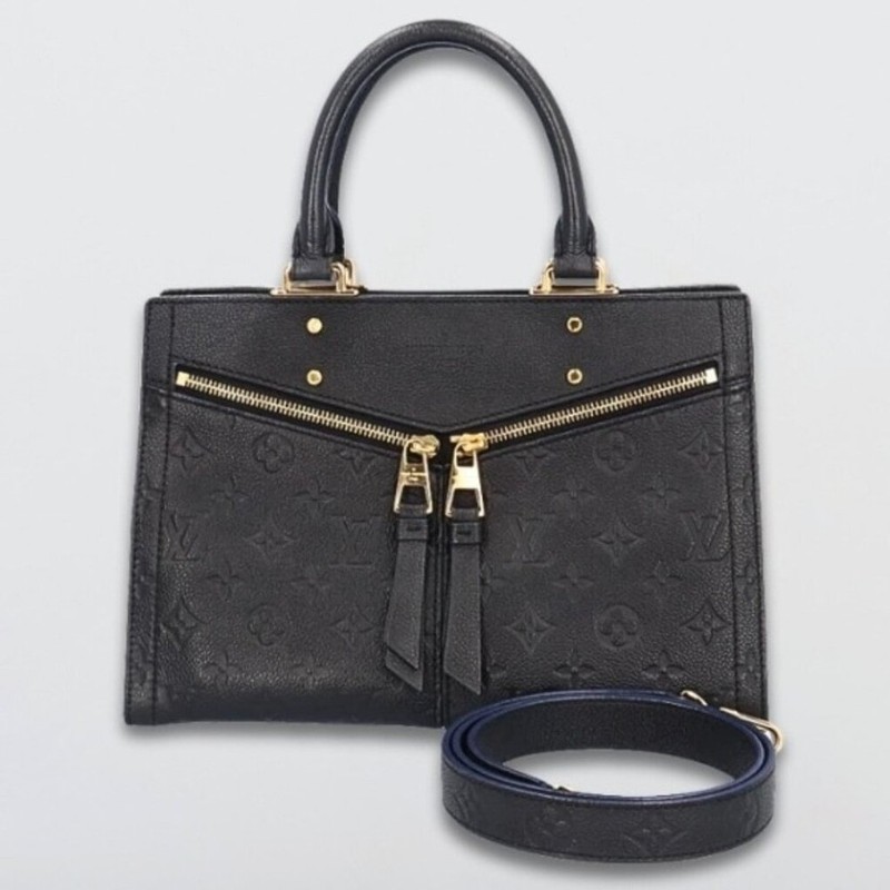 Louis Vuitton Sully PM Handbag/Crossbody Empreinte Leather Monogram Canvas Navy