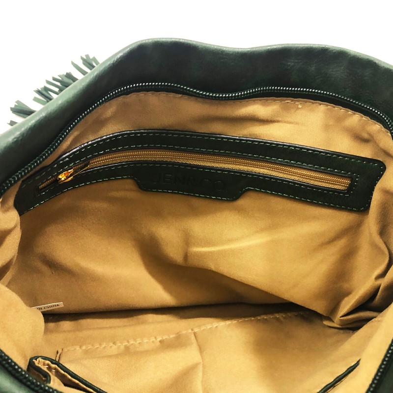 Jen & Co Crossbody Shoulder Cluch Green Vegan Leather 13x9.5x2.5 inches gallery