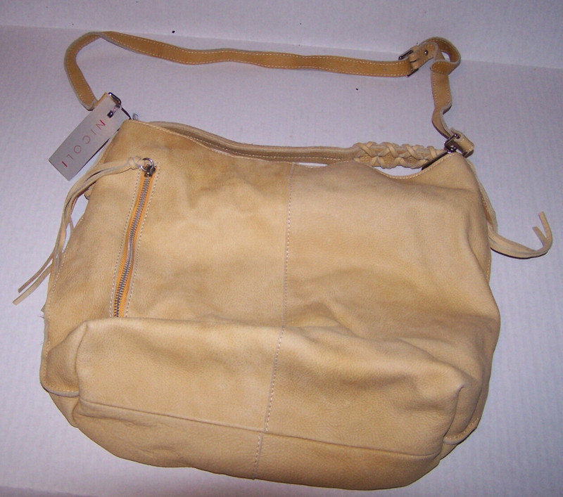 NICOLI GipsyGenuine Leather Purse/Bag Sole color Made in Italy Two Straps NWT