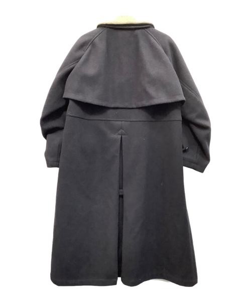 FREAK'S STORE Melton-like woolly collar boa trench coat navy gallery