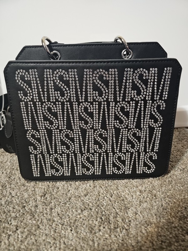 Steve Madden Bevelyn Rhinestone Logo Silver Satchel gallery