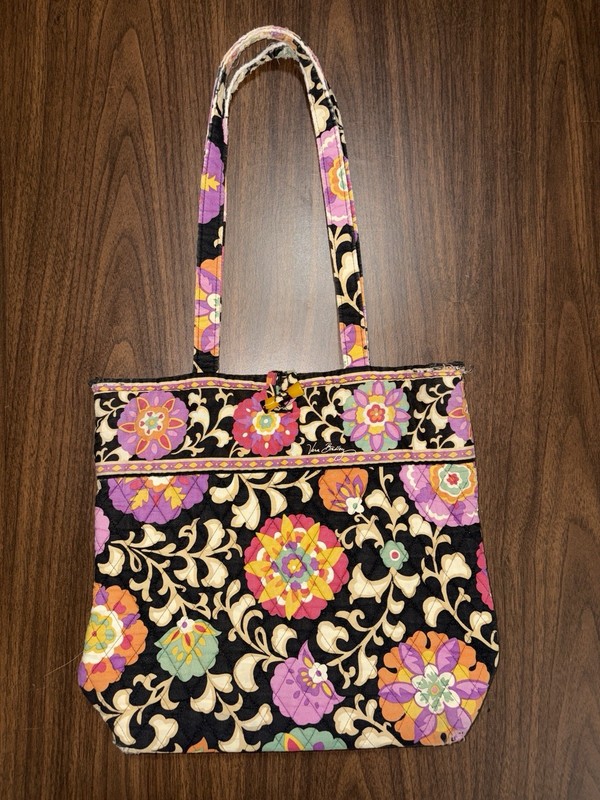 Vera Bradley Suzani Shoulder Bag Tote Toggle Closure USA Made Distressed Retired