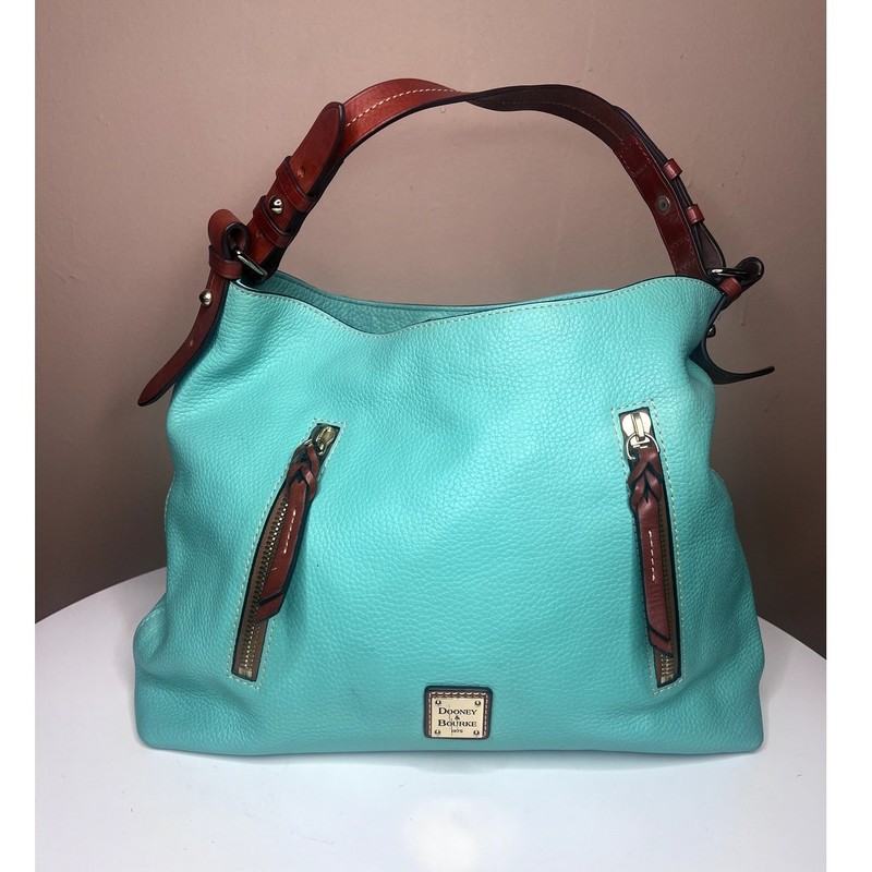 Dooney & Bourke Cooper Hobo Bag SPEARMINT Pebble Leather Shoulder Purse