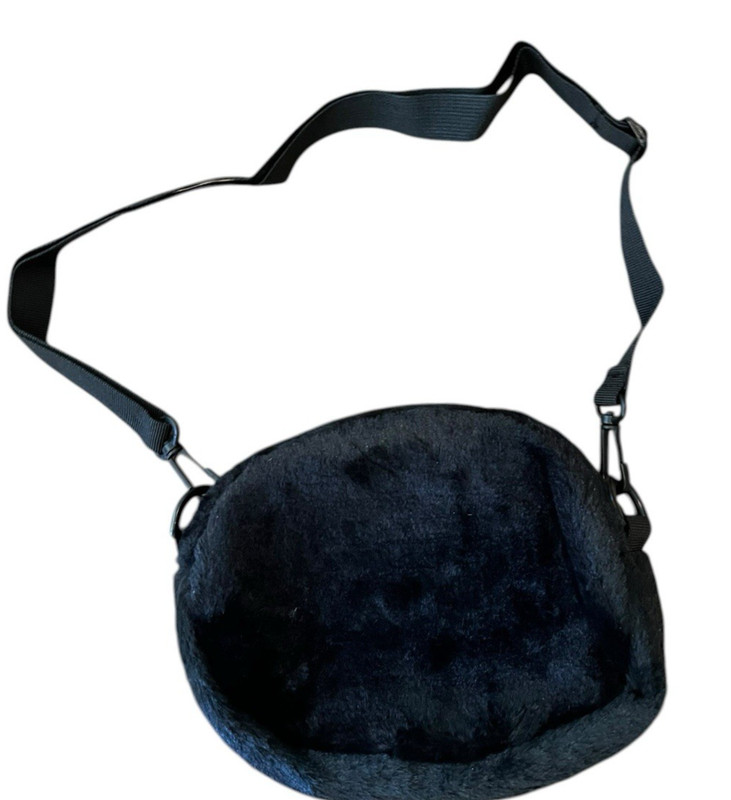 Small Plush Black Cat Shoulder Bag Cute Kitten Kitty Purse Removable Strap New gallery