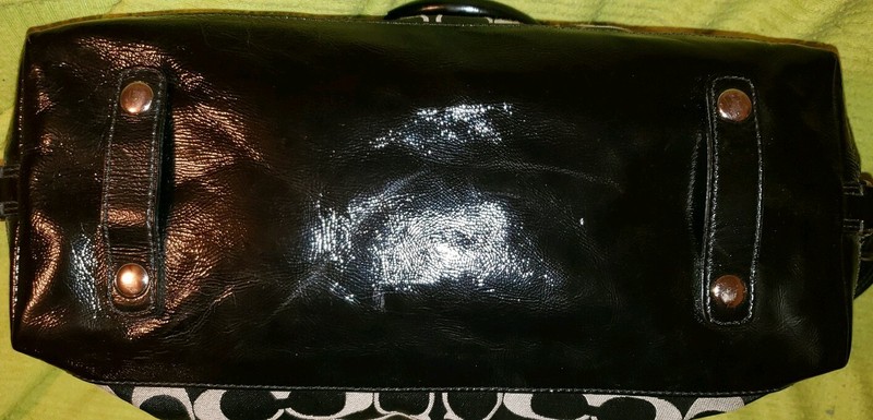 Coach Ashley Sabrina Convertible Satchel Black With Beige Signature F15443 gallery