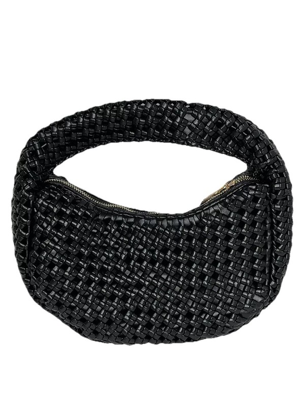 Antik Kraft Black Woven Vegan Leather Square Anthropologie Shoulder Bag Purse