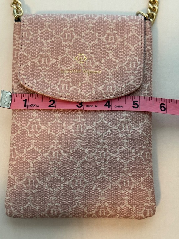 Nanette Lepore Pink Crossbody Phone Bag with Adjustable Strap Gold Tone Hardware gallery