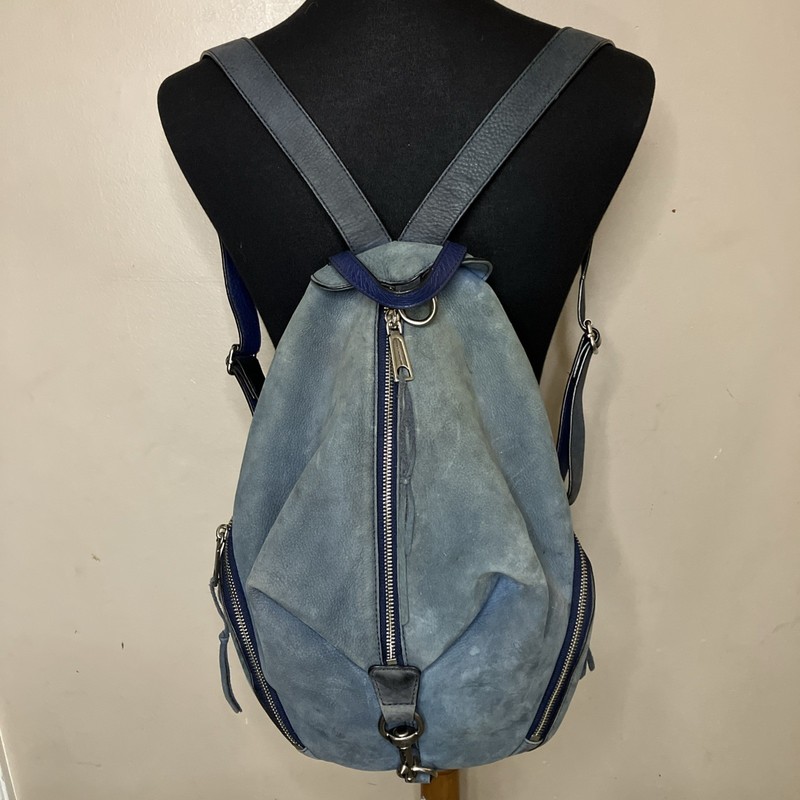 Rebecca Minkoff – Julian Backpack- Dove Grey Suede Silver Hardware