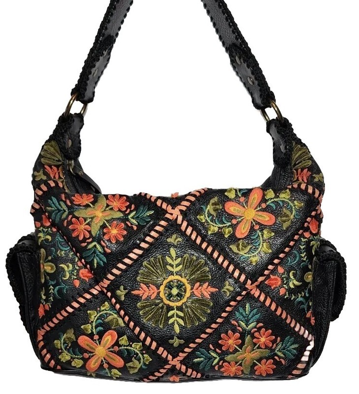 ISABELLA FIORE SWEDISH HOLLY BOHO SOHO HOBO EMBROIDERED HANDBAG Y2K $625