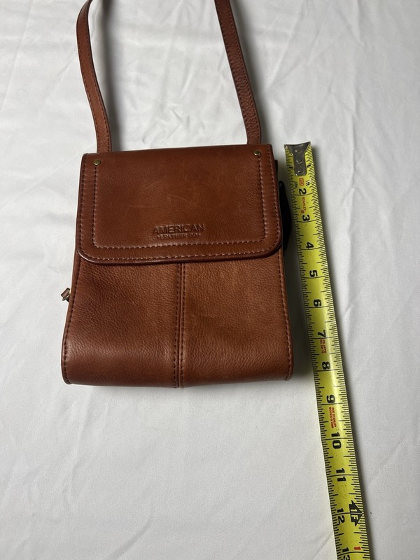 American Leather Co. Brown Crossbody Bag for M or W Adj. Strap Inner Pockets gallery