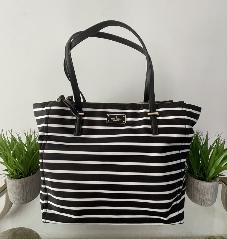 NWT Kate Spade Wilson Road Talya French Stripe Tote Bag Blackmulti
