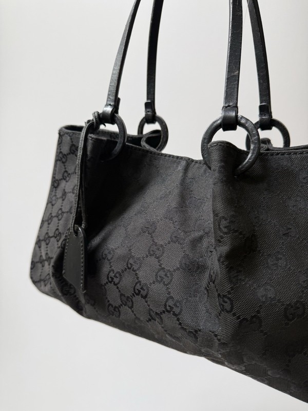 Gucci GG Pattern Black Tote Bag With Pouch gallery
