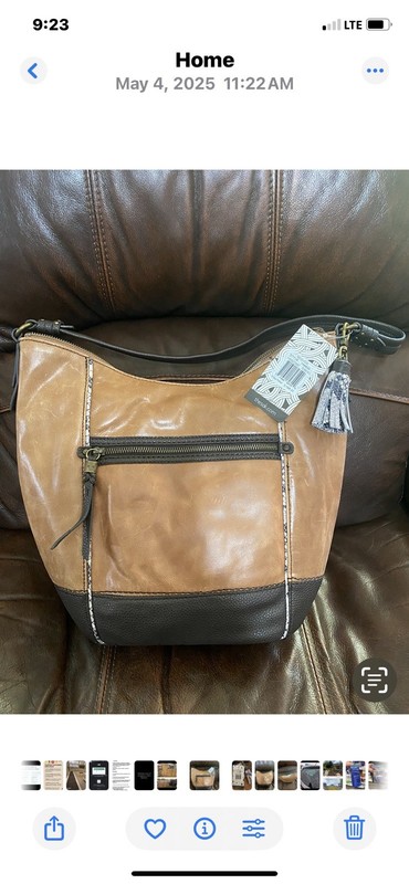 The Sak Women’s Medium Brown/Black Shoulder Bag Zip Tassel Charm, Pockets