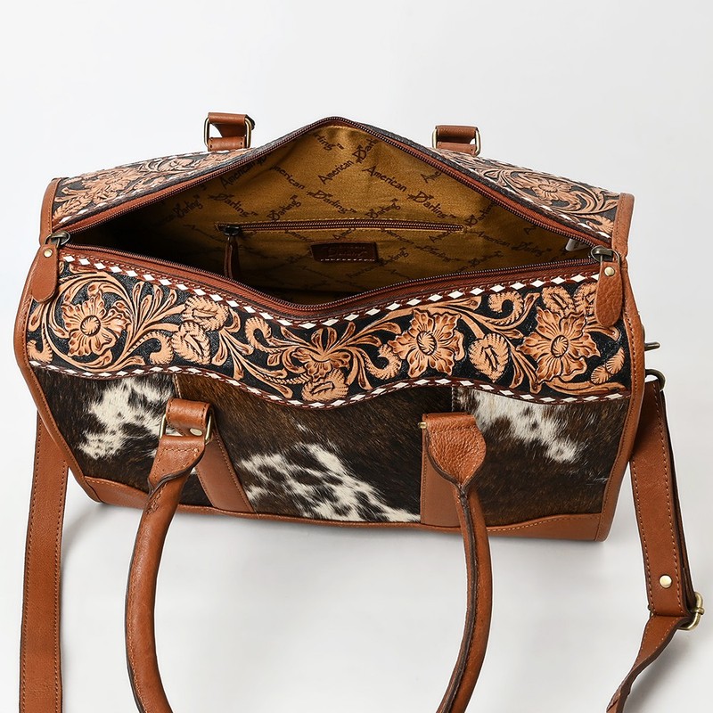 AD American Darling Hand Tooled Hair-On Cowhide Genuine Leather Speedy Bag gallery