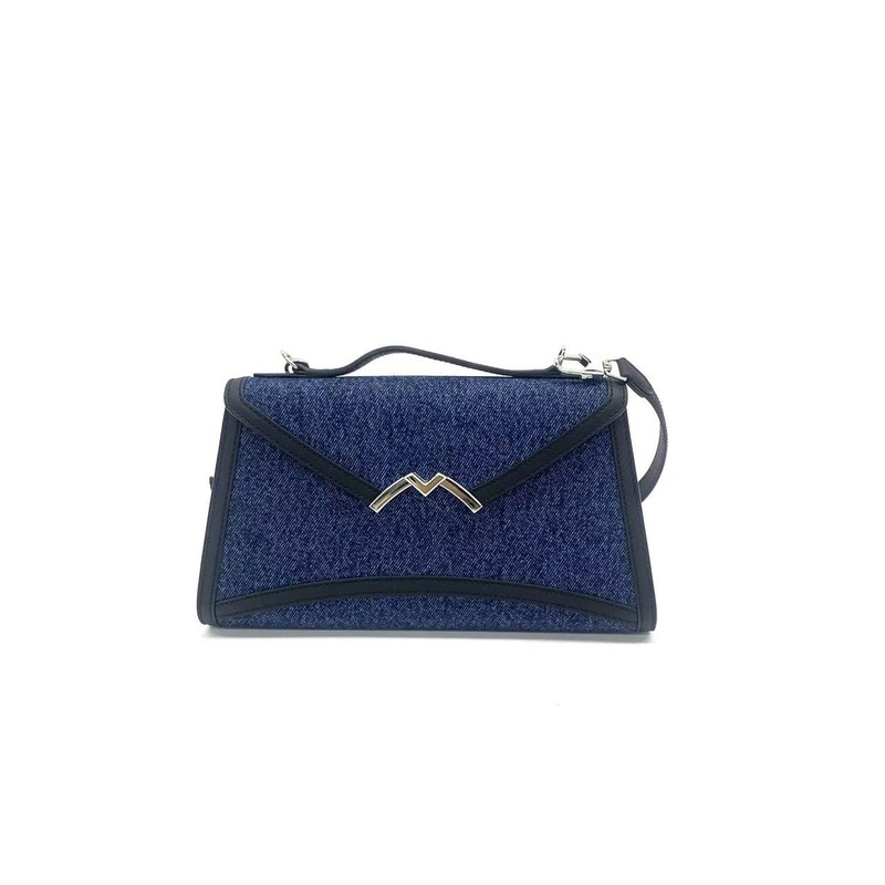 Moynat Gabrielle Normal Size Denim Blue Denim Crossbody Clutch Duty Paid