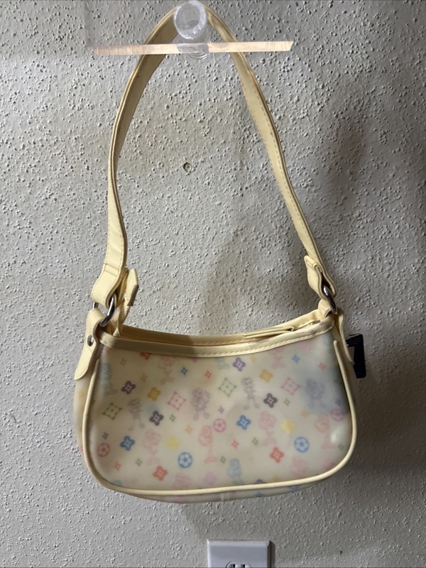 NWT Vintage 2004 Bratz Cream Monogram Frosted PVC-Vinyl Trim Handbag Purse Y2K gallery