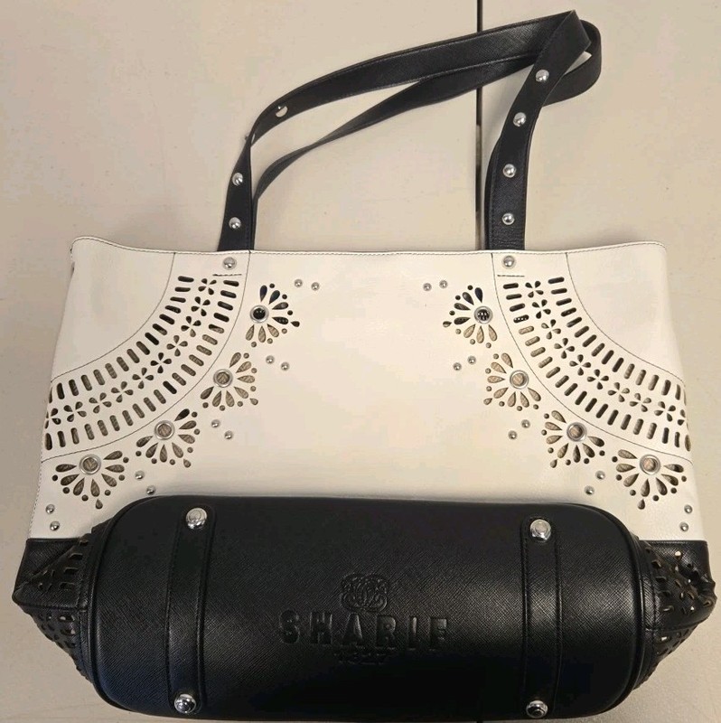Original By Sharif 1827 Blue/White Leather Hangbag