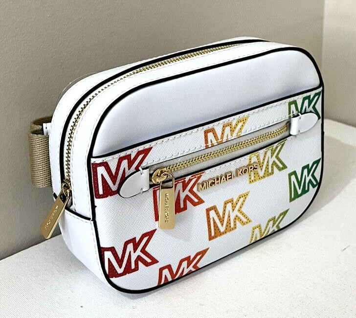 NWB Michael Kors Convertible Belt White Gay Pride 35S3GTTN5Y $348 Dust Bag FS gallery