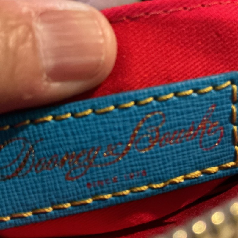 Dooney & Bourke 1975 Logo Bag Domed Crossbody Ruby Top Handle Wht/ Multi Zip Top gallery