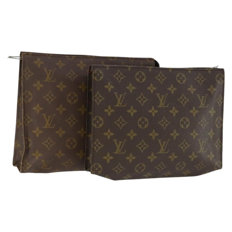 LOUIS VUITTON Monogram Poche Toilette 26 Pouch 2 Set LV Auth 160767