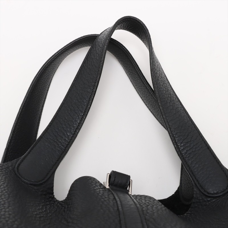 Extremely Rare ◇ HERMES Picotin 22 mm Handbag, Black with Silver Hardware gallery