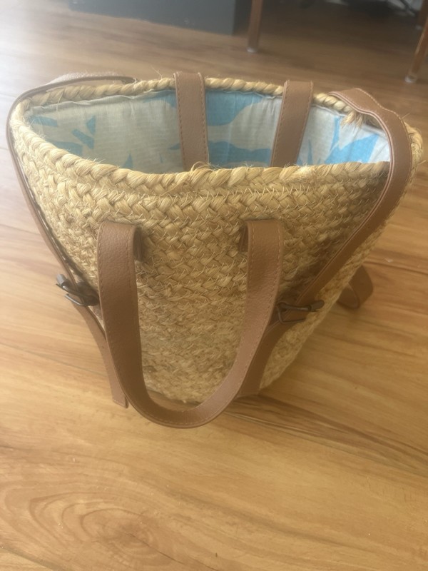 XIX PALMS Jute Picnic Insulated Backpack. Light Brown Bohemian