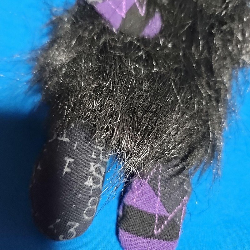 h.NAOTO HN Nois Rabbit Fur Pouch Black Gothic Lolita Bag Charm 24cm gallery