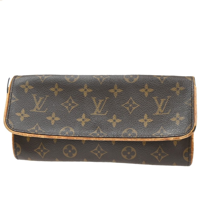 LOUIS VUITTON Pochette Twin GM Clutch Bag Monogram Brown M51852 01SA038