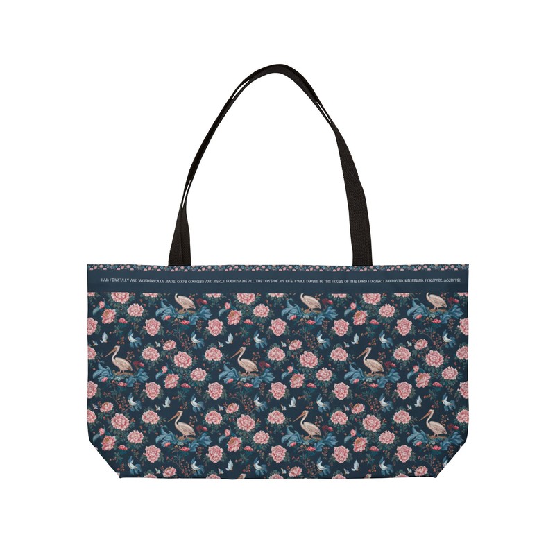 Chinoiserie Birds and Peonies Weekender Tote Bag