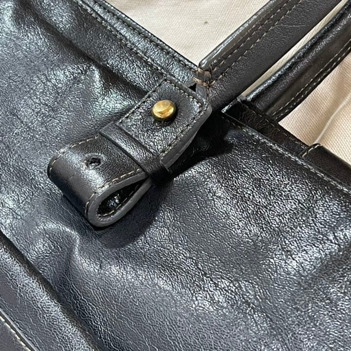 Chloe Tote Bag Black 38.5-54cm Width 15-21in Vintage Purse Collectible gallery