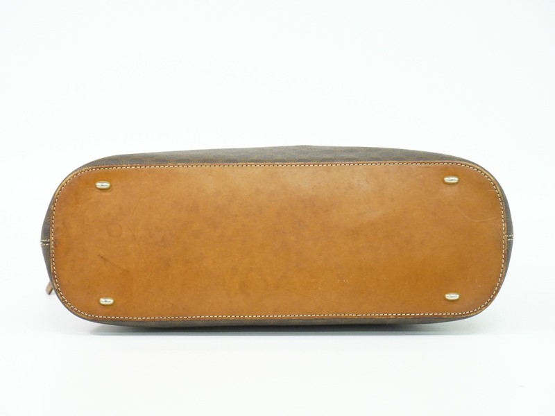CELINE Macadam PVC Handbag Brown Gold gallery