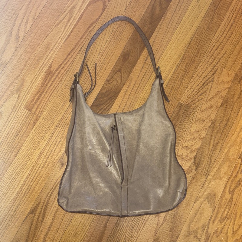 HOBO International Marley Leather Shoulder Bag Purse Taupe Leather lightweight