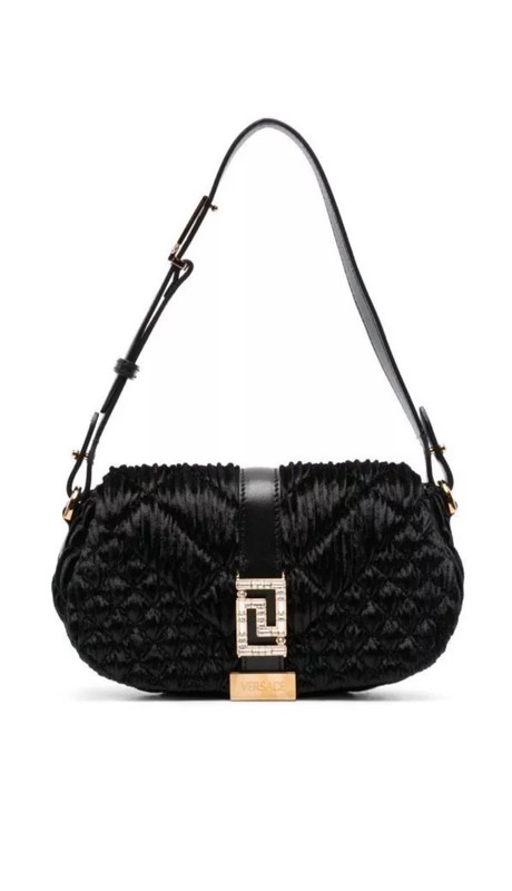 Versace Bag Greca Goddess Shoulder Mini Black Crystal Size Small $1.850 NWT