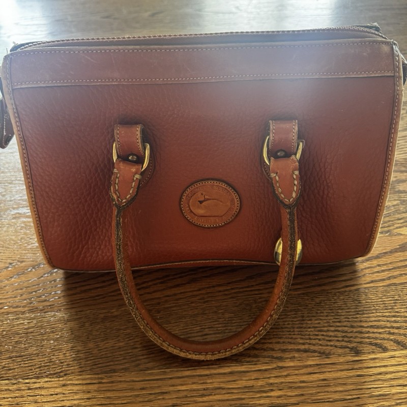 Vintage DOONEY & BOURKE Pebble British Tan Vachetta Leather Satchel Bag USA gallery