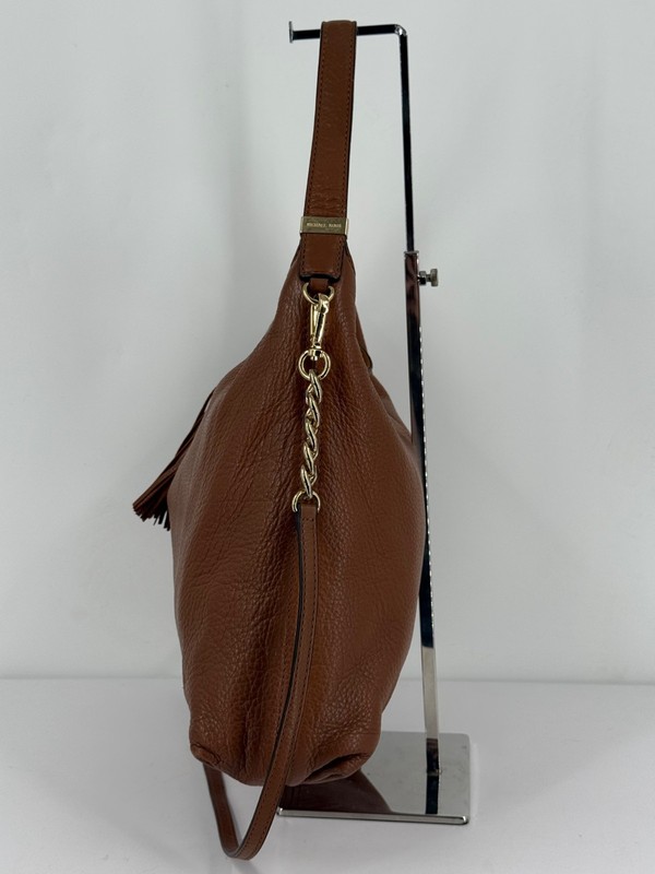 Michael Kors Bedford Women Handbag Brown Leather Tassel Chain Strap Shoulder Bag gallery
