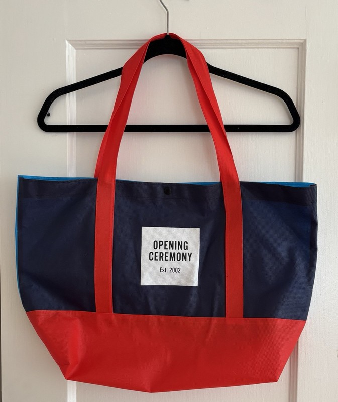Opening Ceremony Est. 2002, Reusable 20″ Inch, Button Closure, Tote Bag