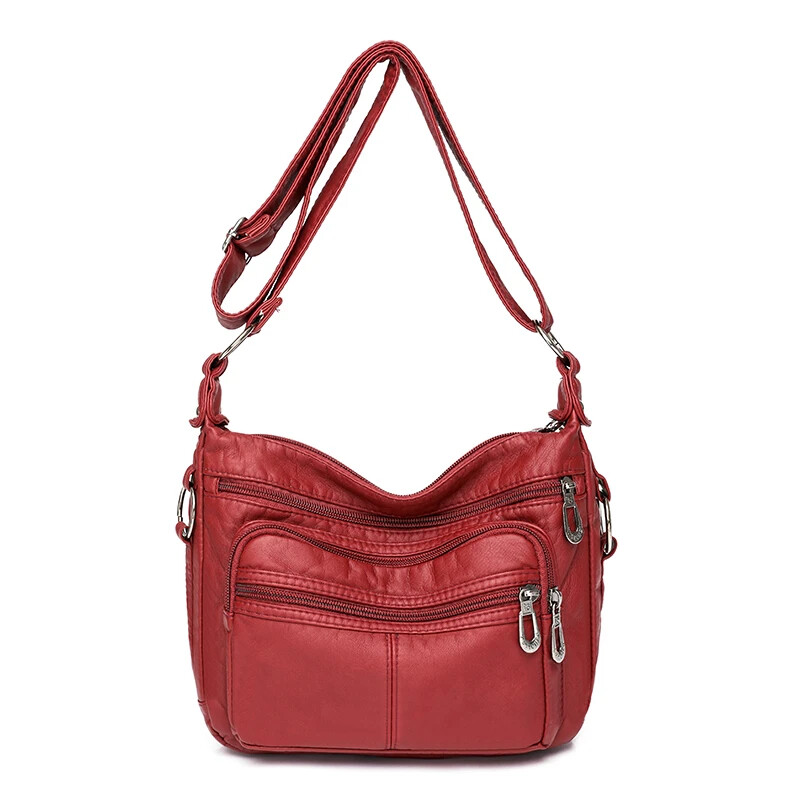 Multi compartment soft leather small bag for women in 2025 new fashionable