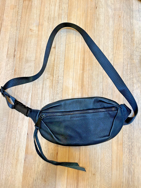Aimee Kestenberg Milan Bum/Crossbody Bag w/Wallet, Black Chunky Hardware, NEW