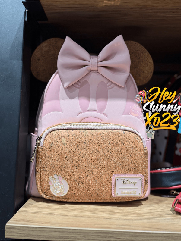 Loungefly Disney Minnie Mouse Corkboard Pin Display Ears Mini Backpack with Pin