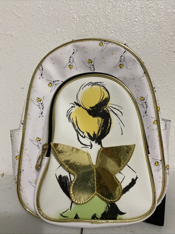 Tinker Bell Disney Tinkerbell 3D Gold Wings Women’s 10.5″ Mini Backpack NWT