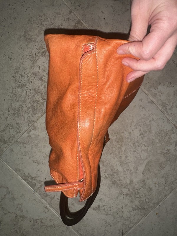 MARZIA Leather Shoulder Bag Made in Italy Double Handles Contrast Stitching Tote gallery