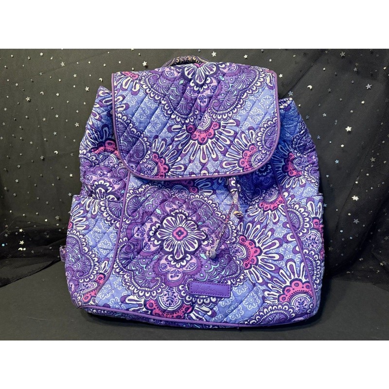 Vera Bradley Lilac Tapestry Drawstring Backpack Retired 2016