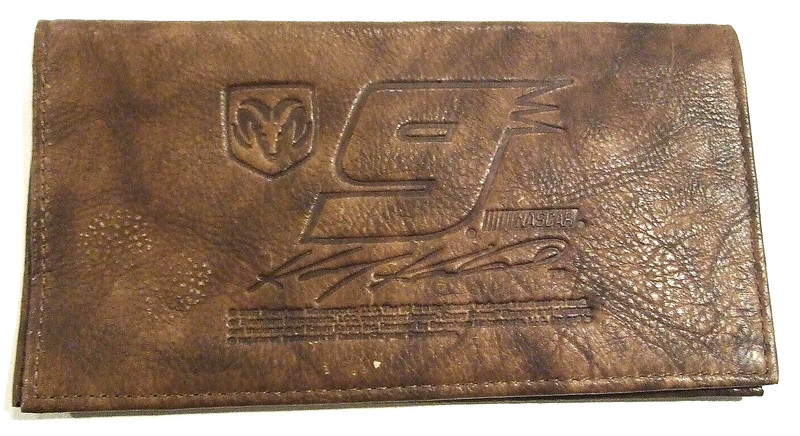 Brown Vinyl Nascar Kasey Kane Checkbook & Credit Card Cover