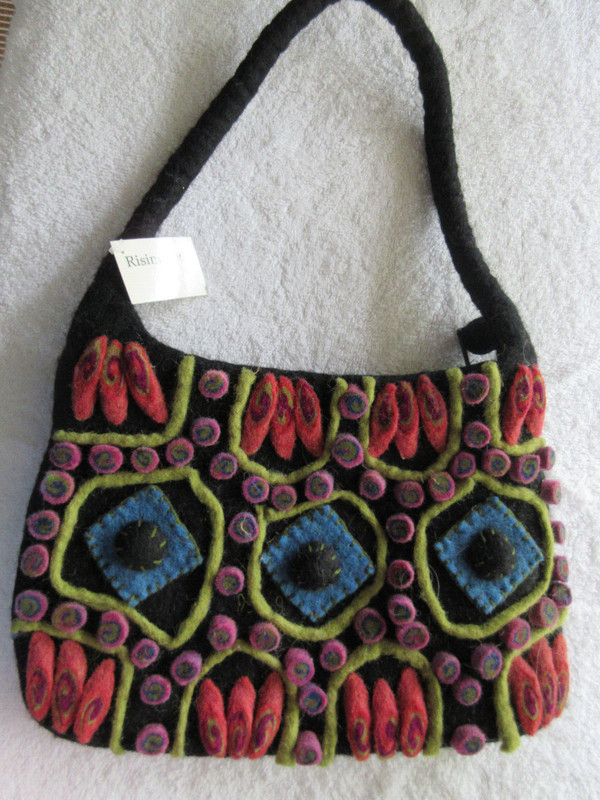 Purse-Rising Tide-100% Wool w/cotton lining-Made in Nepal-Handmade-Hand Wash