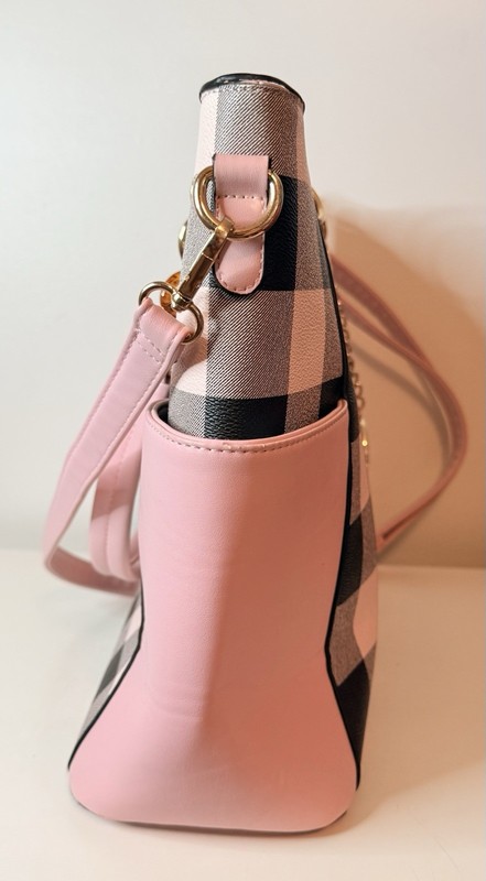 Mia K Collection handbag Black & Pink Handles & Shoulder Strap SEE PHOTO gallery