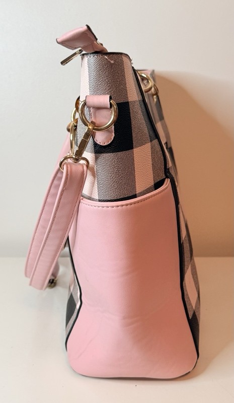 Mia K Collection handbag Black & Pink Handles & Shoulder Strap SEE PHOTO gallery
