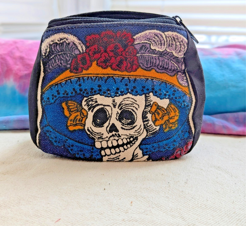 Day of the Dead Zippered Coin Purse - Sugar Skull Coin Purse - Dancing Skeletons gallery