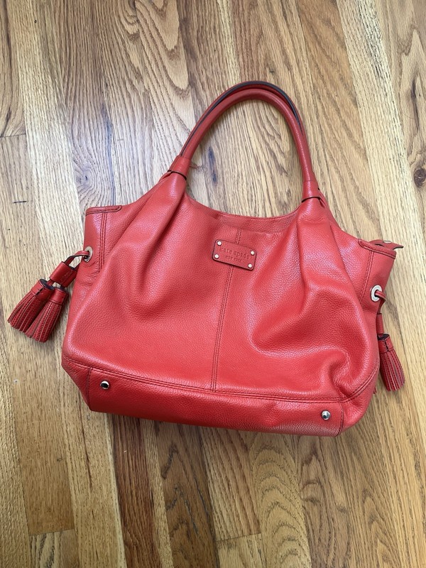 Kate Spade New York Berkshire Road Stevie Satchel shoulder bag in red pebbled gallery